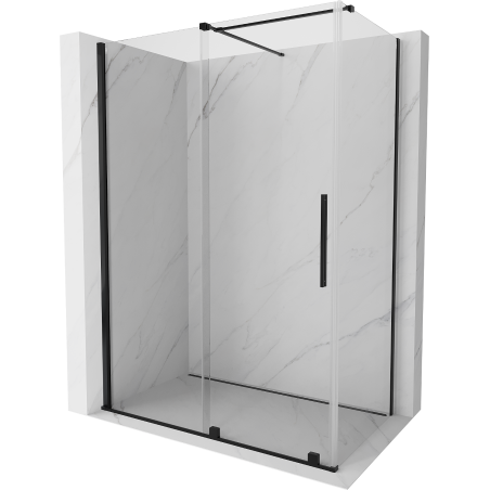 Mexen Velar posuvný sprchovací kút 130 x 75 cm, transparentný, čierny - 871-130-075-01-70
