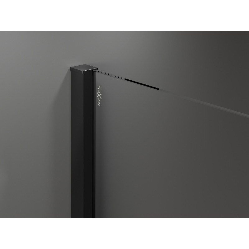 Mexen Velar posuvný sprchovací kút 140 x 70 cm, priehľadný, čierny - 871-140-070-01-70