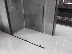 Mexen Velar sprchová kabína, posuvné dvere 150 x 70 cm, Priehľadné, Čierna - 871-150-070-01-70