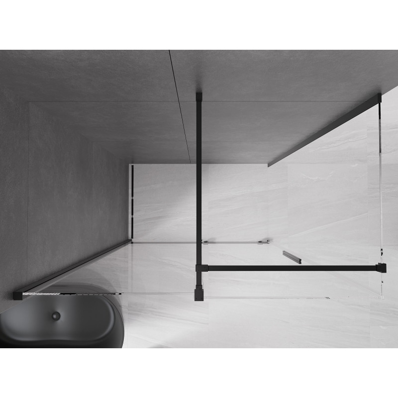 Mexen Velar posuvná sprchová kabína 150 x 80 cm, transparentná, čierna - 871-150-080-01-70