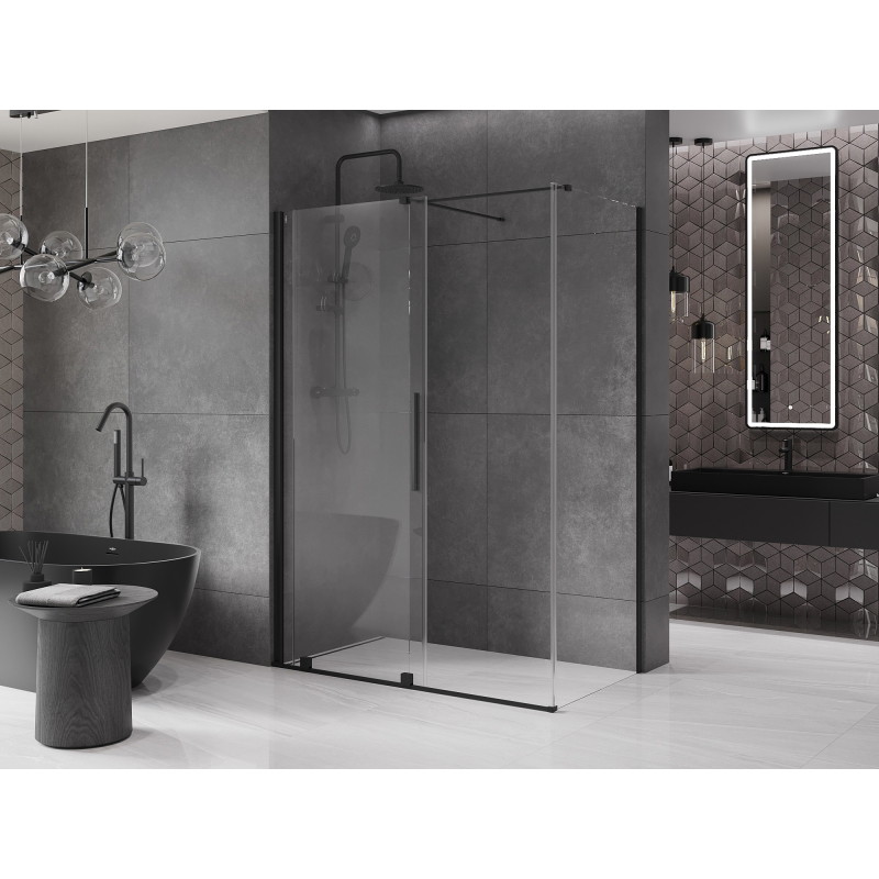 Mexen Velar posuvná sprchová kabína 160 x 85 cm, transparentná, čierna - 871-160-085-01-70