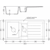 Mexen Andres žulový drez 1,5-komorový s odkvapkávacou plochou 1000 x 500 mm, čierny/strieborný metalický, chrómový sifón - 6515?