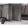 Mexen Velar posuvná sprchová kabína 130 x 85 cm, transparentná, ružové zlato - 871-130-085-01-60