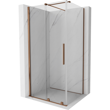 Mexen Velar posuvná sprchová kabína 130 x 90 cm, transparentná, ružové zlato - 871-130-090-01-60