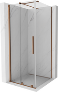 Mexen Velar sprchová kabína, posuvné dvere 90 x 90 cm, Priehľadné, Zlatoružová - 871-090-090-01-60