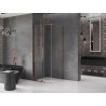 Mexen Velar posuvná sprchová kabína 120 x 120 cm, transparentná, ružové zlato - 871-120-120-01-60