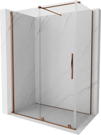 Mexen Velar zasúvacia sprchová kabína 130 x 70 cm, transparentná, ružové zlato - 871-130-070-01-60