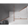 Mexen Velar posuvná sprchová kabína 150 x 85 cm, priehľadná, ružové zlato - 871-150-085-01-60