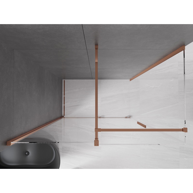 Mexen Velar posuvná sprchová kabína 160 x 70 cm, priehľadná, ružové zlato - 871-160-070-01-60