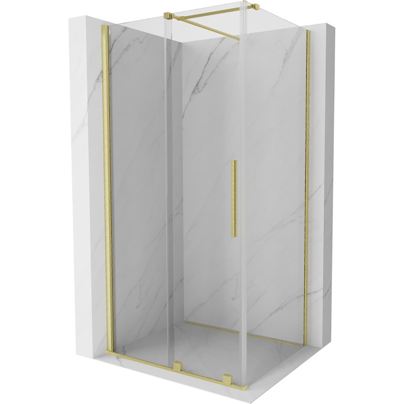Mexen Velar posuvná sprchová kabína 110 x 120 cm, transparentná, zlatá kefovaná - 871-110-120-01-55