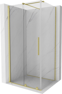 Mexen Velar sprchová kabína, posuvné dvere 120 x 90 cm, Priehľadné, Zlatá kefovaná- 871-120-090-01-55