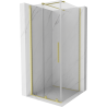 Mexen Velar posuvná sprchová kabína 110 x 110 cm, transparentná, zlatá kartáčovaná - 871-110-110-01-55