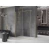 Mexen Velar posuvná sprchová kabína 140 x 80 cm, priehľadná, zlatá kartáčovaná - 871-140-080-01-55