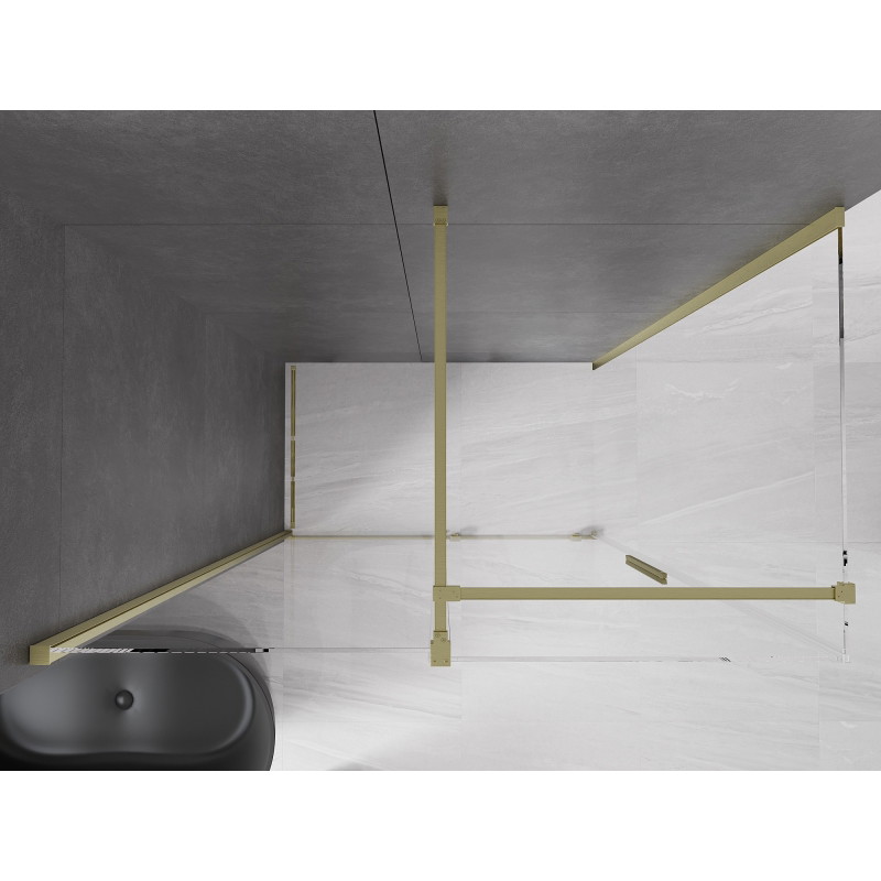 Mexen Velar posuvná sprchová kabína 160 x 75 cm, transparentná, zlatá kartáčovaná - 871-160-075-01-55