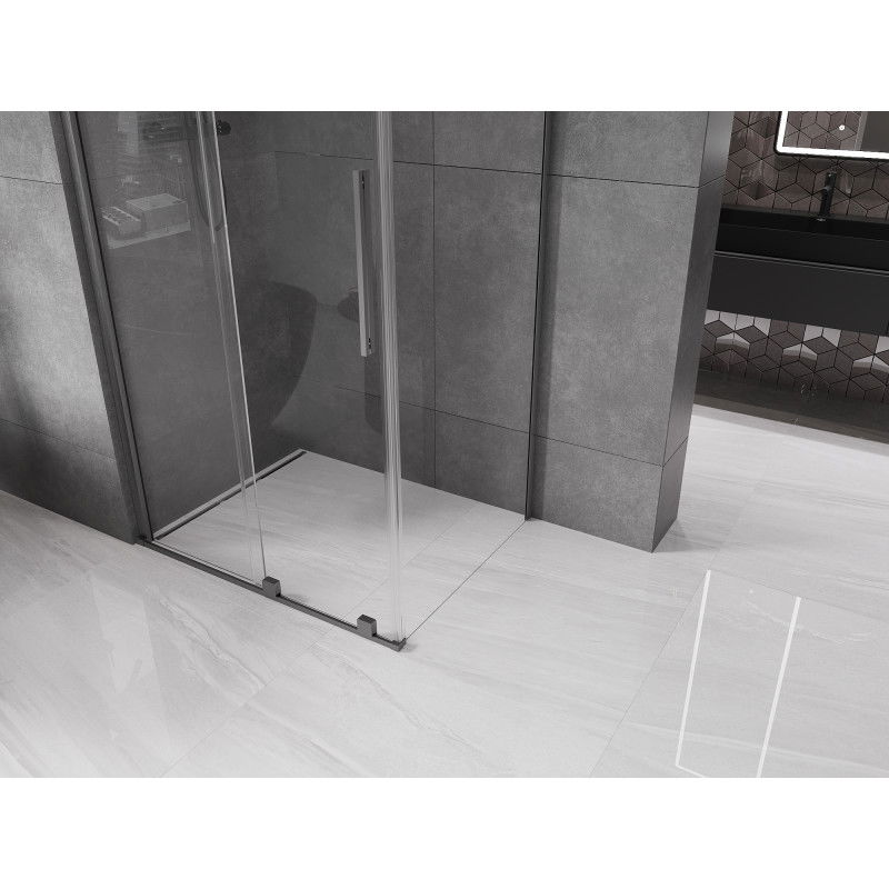 Mexen Velar posuvná sprchová kabína 100 x 110 cm, transparentná, kartáčovaná gun gray - 871-100-110-01-66