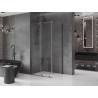 Mexen Velar sprchovací kút posuvný 110 x 80 cm, transparentný, kartáčovaná zbraňová sivá - 871-110-080-01-66