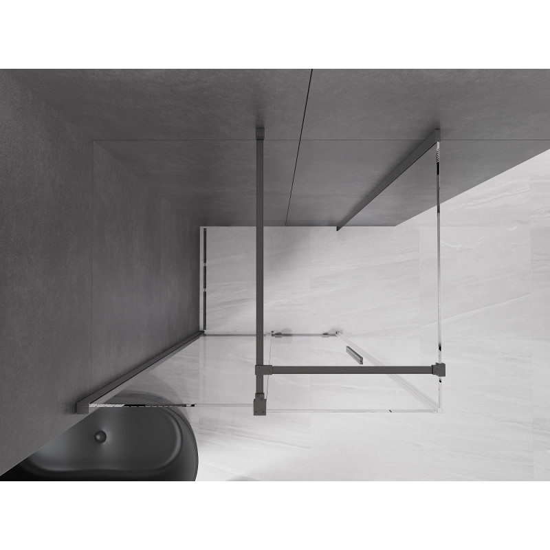 Mexen Velar posuvná sprchovacia kabína 110 x 80 cm, transparentná, gun gray brúsená - 871-110-080-01-66