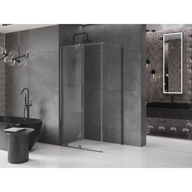 Mexen Velar posuvná sprchová kabína 110 x 90 cm, transparentná, brúsená pištoľová sivá - 871-110-090-01-66