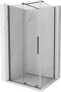 Mexen Velar sprchová kabína, posuvné dvere 140 x 100 cm, Priehľadné, gun gray kefovaný - 871-140-100-01-66