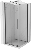 Mexen Velar posuvná sprchová kabína 120 x 120 cm, transparentná, kartáčovaná tmavosivá - 871-120-120-01-66