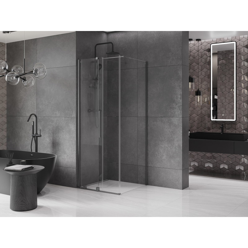 Mexen Velar posuvná sprchová kabína 120 x 120 cm, transparentná, brúsená gun gray - 871-120-120-01-66