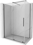 Mexen Velar sprchová kabína, posuvné dvere 140 x 85 cm, Priehľadné, gun gray kefovaný - 871-140-085-01-66