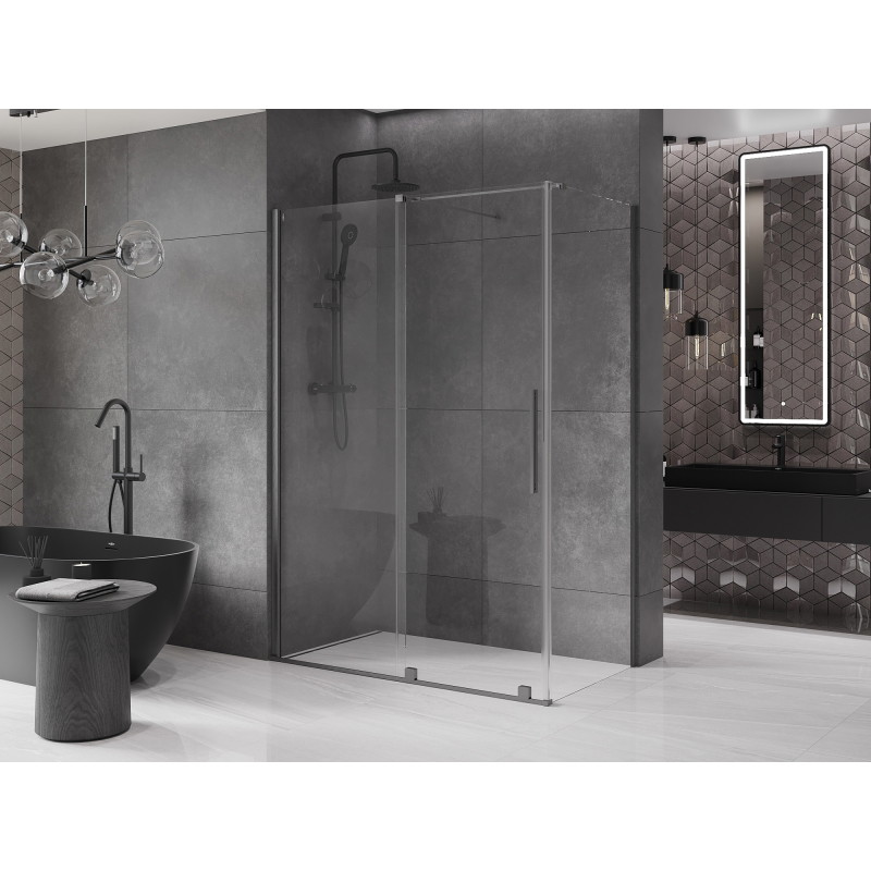 Mexen Velar posuvná sprchová kabína 160 x 75 cm, transparentná, brúsená šedá zbraň - 871-160-075-01-66