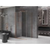 Mexen Velar posuvná sprchová kabína 100 x 75 cm, priehľadná, brúsená meď - 871-100-075-01-65