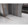 Mexen Velar posuvná sprchová kabína 100 x 80 cm, priehľadná, brúsená meď - 871-100-080-01-65