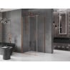 Mexen Velar posuvná sprchová kabína 120 x 70 cm, transparentná, brúsená meď - 871-120-070-01-65