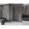 Mexen Velar sprchová kabína, posuvné dvere 120 x 90 cm, Priehľadné, kefovaná meď - 871-120-090-01-65
