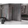 Mexen Velar posuvná sprchová kabína 90 x 90 cm, priehľadná, brúsená meď - 871-090-090-01-65