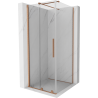 Mexen Velar posuvná sprchová kabína 120 x 120 cm, transparentná, brúsená meď - 871-120-120-01-65