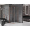 Mexen Velar posuvná sprchová kabína 120 x 120 cm, transparentná, brúsená meď - 871-120-120-01-65