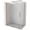 Mexen Velar posuvná sprchová kabína 130 x 70 cm, transparentná, kartáčovaná meď - 871-130-070-01-65