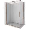 Mexen Velar posuvná sprchová kabína 130 x 75 cm, transparentná, brúsená meď - 871-130-075-01-65