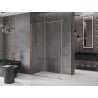 Mexen Velar posuvná sprchová kabína 130 x 75 cm, transparentná, brúsená meď - 871-130-075-01-65