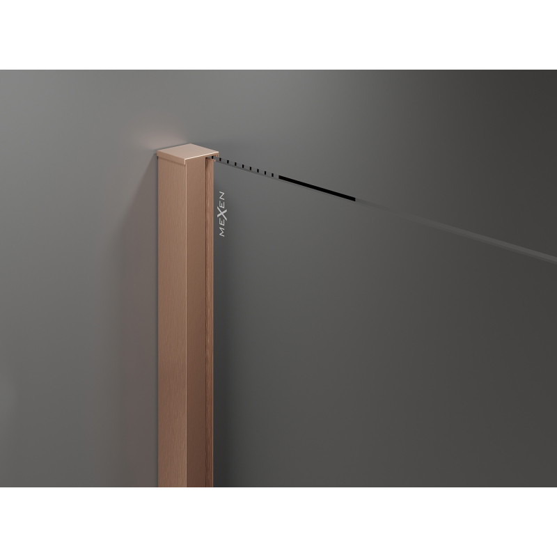 Mexen Velar posuvná sprchová kabína 150 x 75 cm, priehľadná, brúsená meď - 871-150-075-01-65