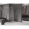 Mexen Velar sprchová kabína, posuvné dvere 160 x 80 cm, Priehľadné, kefovaná meď - 871-160-080-01-65