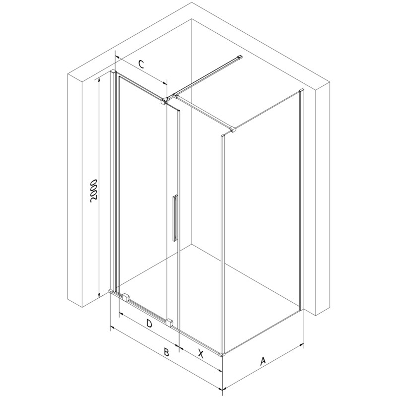 Mexen Velar sprchový kút posuvný 130 x 75 cm, transparentný, biely - 871-130-075-01-20
