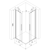 Mexen Velar Duo sprchová kabína, posuvné dvere 100 x 90 cm, Priehľadné, Chrómová - 871-100-090-02-01