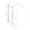 Mexen Velar posúvacie sprchové dvere 150 cm, Priehľadné, gun gray kefovaný - 871-150-000-01-66