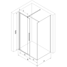 Mexen Velar posuvný sprchovací kút 100 x 75 cm, transparentný, ružové zlato - 871-100-075-01-60