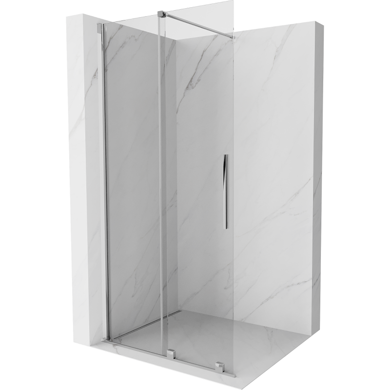 Mexen Velar sprchová samozavírací stěna rozšiřitelná Walk-in 70 x 200 cm, transparentní 8 mm, chrom - 871-070-000-03-01