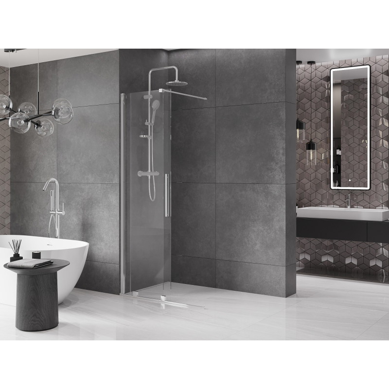 Mexen Velar posuvná sprchová stena Walk-in 85 x 200 cm, priehľadná 8 mm, chróm - 871-085-000-03-01