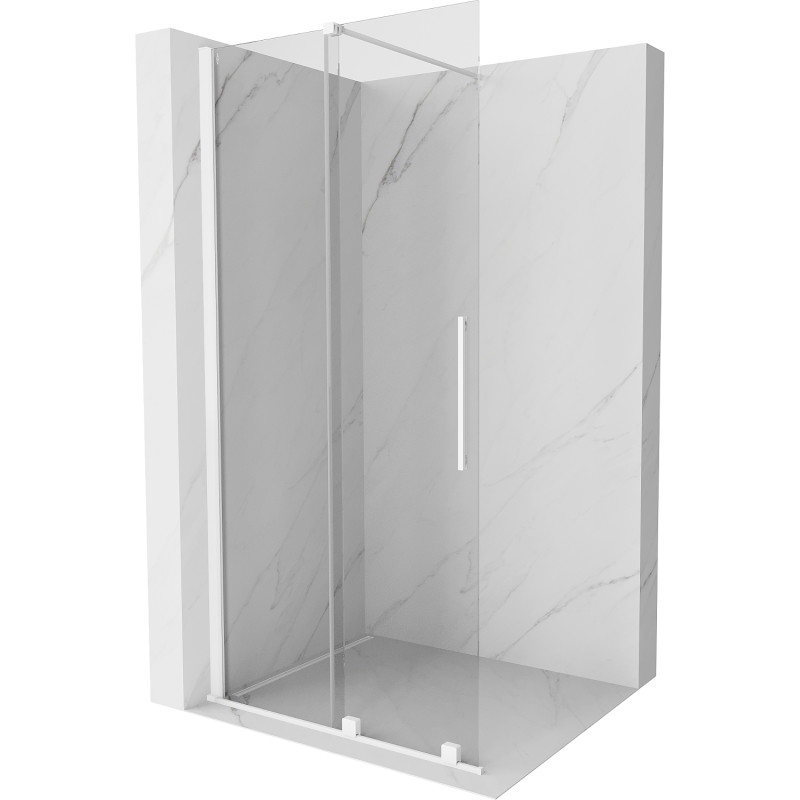 Mexen Velar posuvná sprchová stena Walk-in 75 x 200 cm, priehľadná 8 mm, biela - 871-075-000-03-20