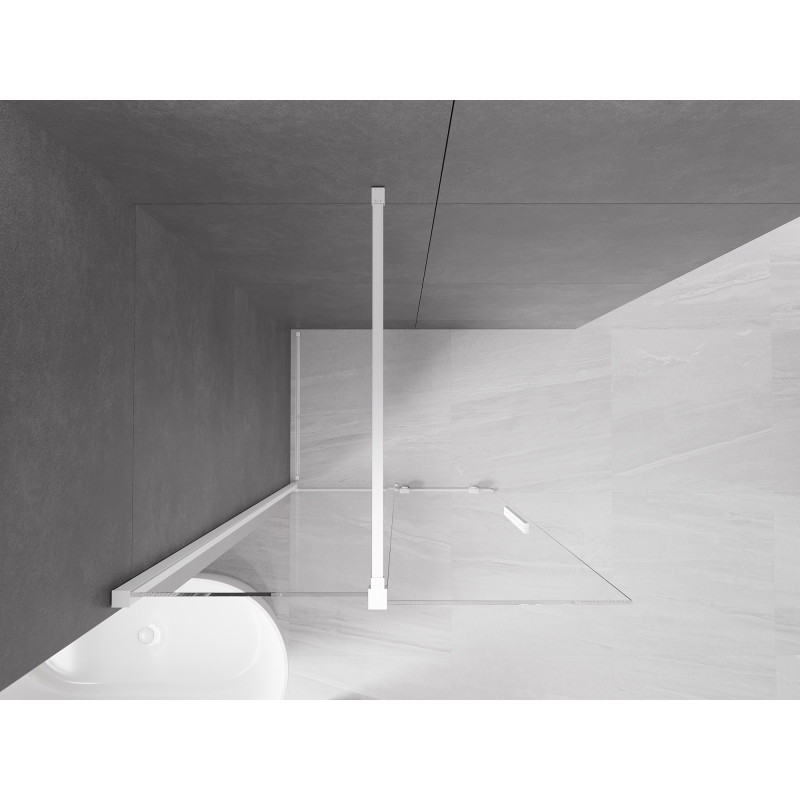 Mexen Velar posuvná sprchová stena Walk-in 100 x 200 cm, transparentná 8 mm, biela - 871-100-000-03-20
