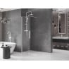 Mexen Velar sprchová stena posuvná Walk-in 120 x 200 cm, transparentná 8 mm, biela - 871-120-000-03-20
