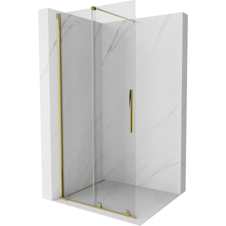 Mexen Velar sprchová stena posuvná Walk-in 90 x 200 cm, transparentné 8 mm, zlatá - 871-090-000-03-50
