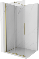 Mexen Velar rozťahovacia sprchová stena Walk-in 100 x 200 cm, transparentná 8 mm, zlatá - 871-100-000-03-50